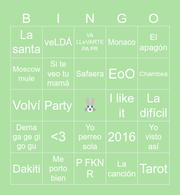 Bad Bunny Super Bowl Bingo Card