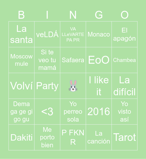 Bad Bunny Super Bowl Bingo Card