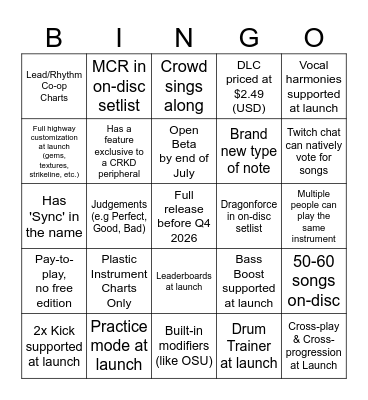 ROG IGN Reveal Bingo Card