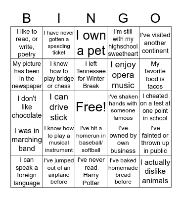 2017 January RD Training BINGO Card