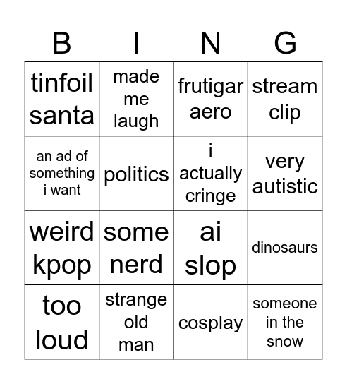 reels Bingo Card