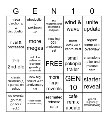 POKÉMON DAY 2026 Bingo Card