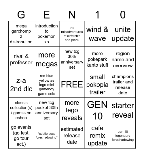 POKÉMON DAY 2026 Bingo Card