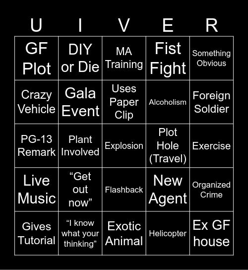 MACGUIVER BINGO Card