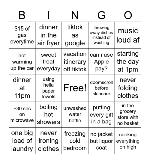 Yung Ho bingo Card