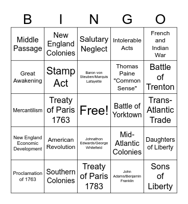 SS1 - 4 Bingo Card