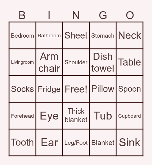 Blackfoot Bingo Card