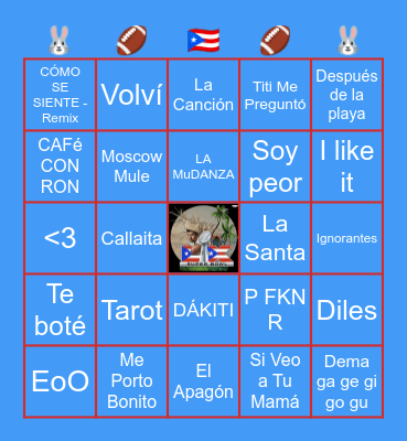BAD BUNNY SUPER BOWL Bingo Card