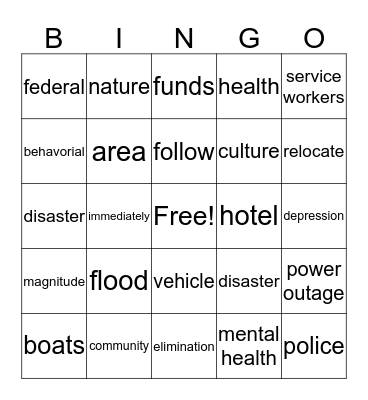 Louisiana Spirit Bingo Card