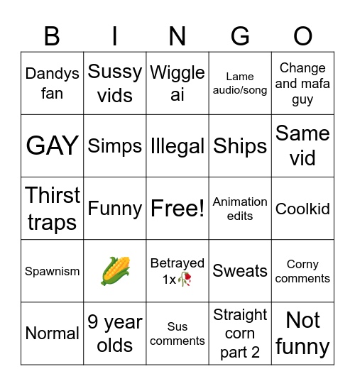 Foreskin bingo1!1!1!1!!1!1 Bingo Card