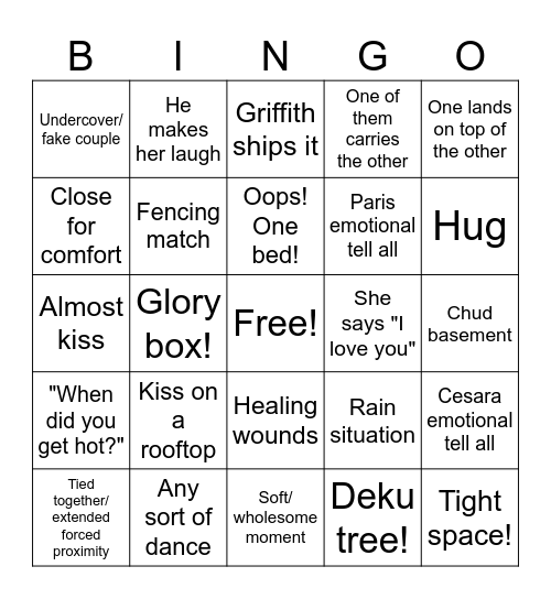 Cesaris Bingo Card