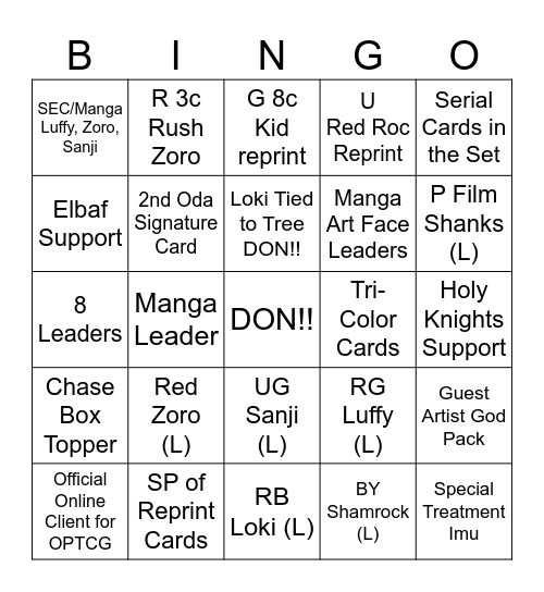 OP17 Bingo Card