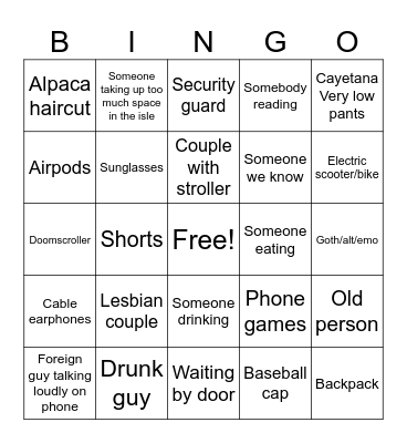 FGC Bingo Card