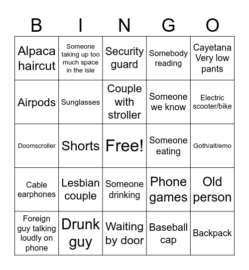 FGC Bingo Card