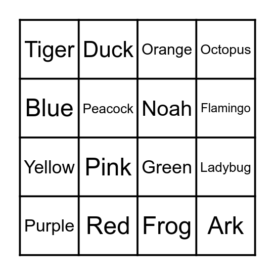 God's Rainbow Promise Bingo Card