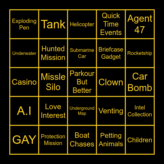 007 First Light Bingo! Bingo Card