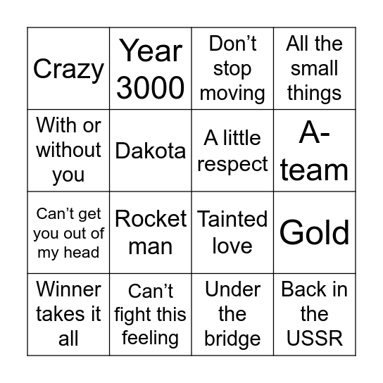 Singo Bingo Card