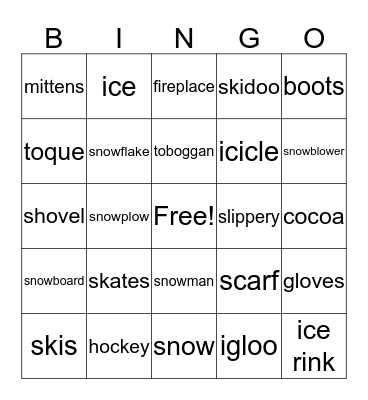 WINTER IN EDMONTON Bingo Card