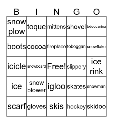 WINTER IN EDMONTON Bingo Card