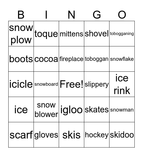 WINTER IN EDMONTON Bingo Card