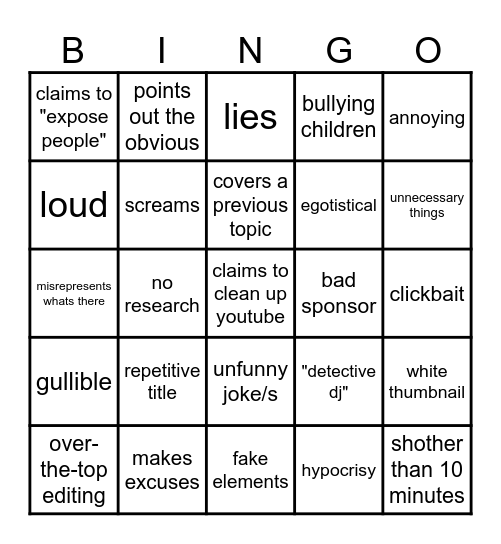dj cook bingo Card