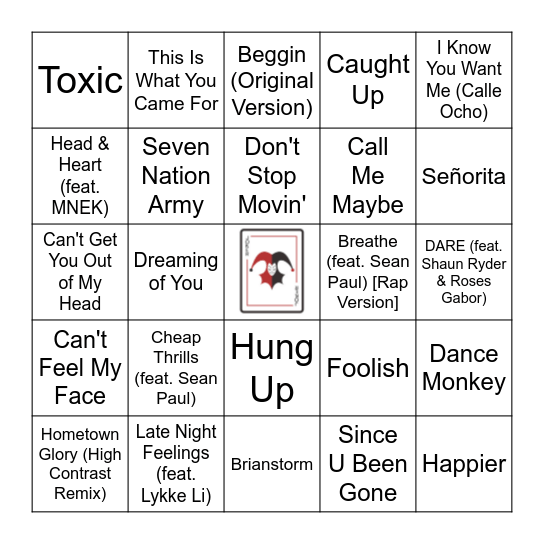Noughties/2010's Bingo Card