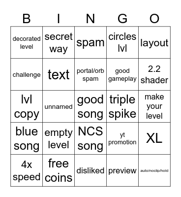 Recent tab Bingo Card