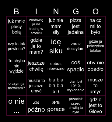 PIZZA DAY Z ROZTERKOWĄ Bingo Card