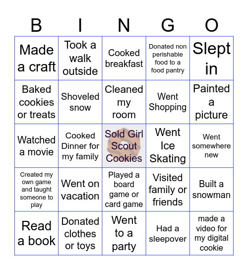 Winter Break Bingo Card