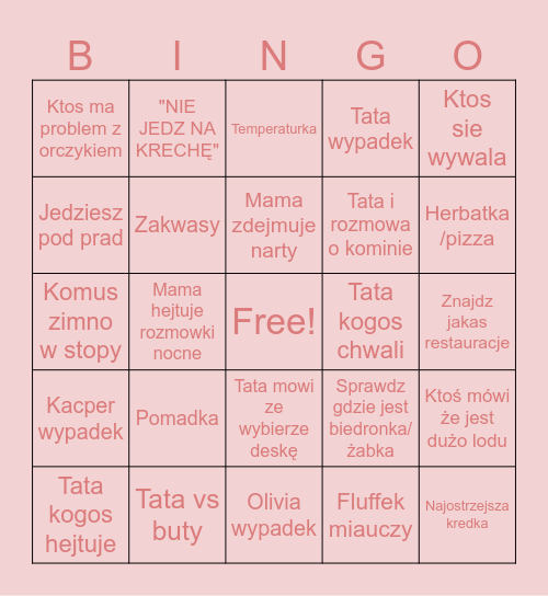 FERIE Bingo Card