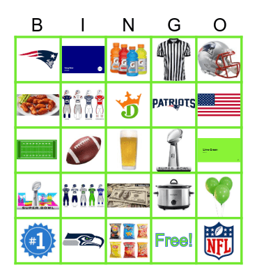 Super Bowl Bingo! Bingo Card