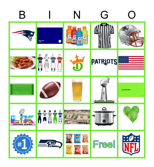 Super Bowl Bingo! Bingo Card