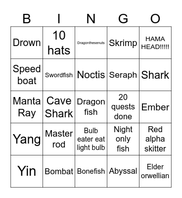 cat goes fishing Bingo Card