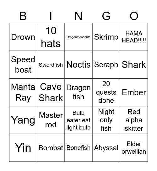 cat goes fishing Bingo Card