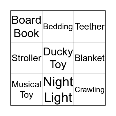Baby Bingo Card