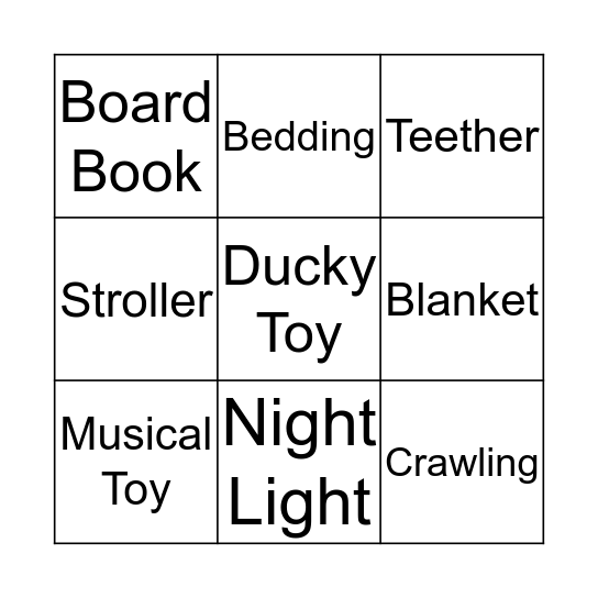 Baby Bingo Card
