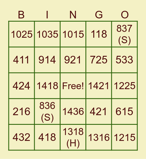Lease Up BINGO Card