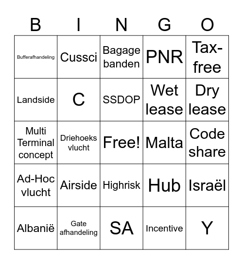 VLK termen Bingo Card