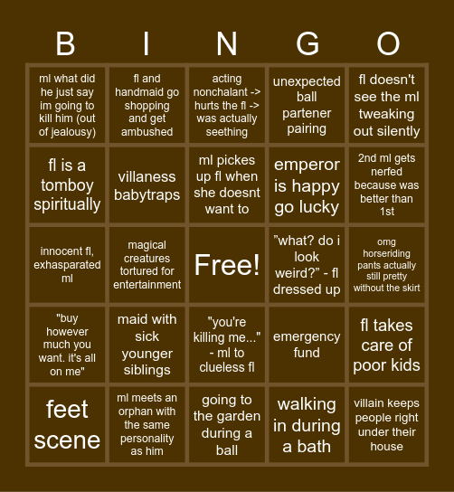 manga bingo Card