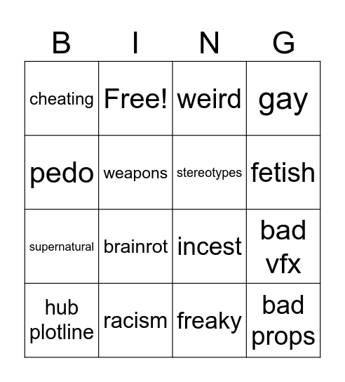tt Bingo Card