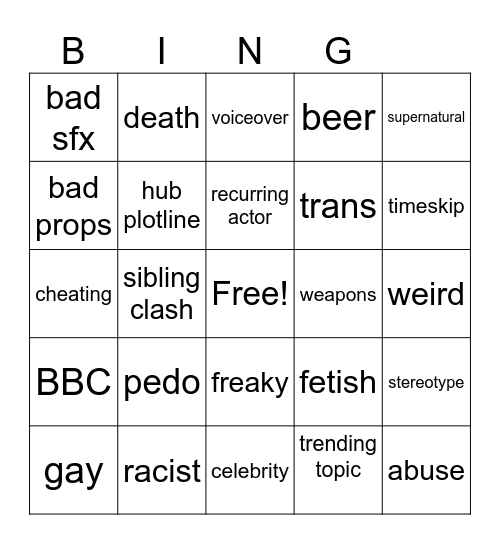 tt Bingo Card