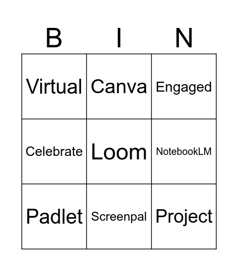 Virtual Student Engagement BINGO Card