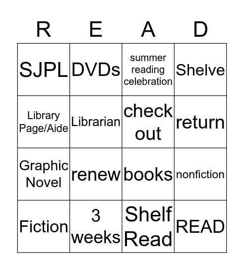 LIBRARY BINGO!!! Bingo Card