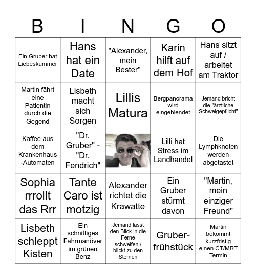 Das große Bergdoktor Bingo 2026 Bingo Card