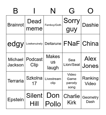 instagram reels Bingo Card