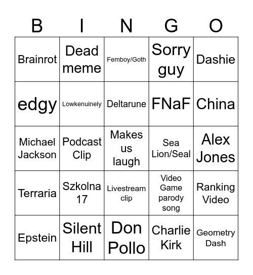instagram reels Bingo Card