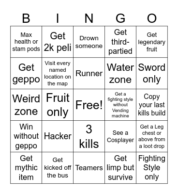 GPO BINGO Card