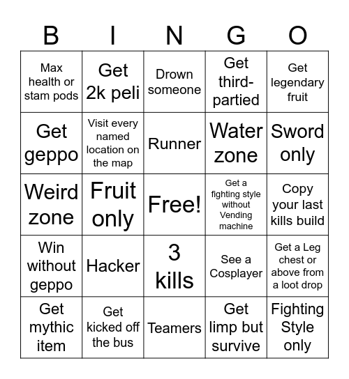 GPO BINGO Card