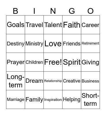 Vision Bingo  Bingo Card