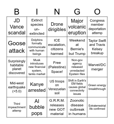 2026 Bingo Card